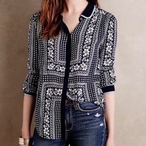 Anthropologie MAEVE Long Sleeve Button Down Blouse